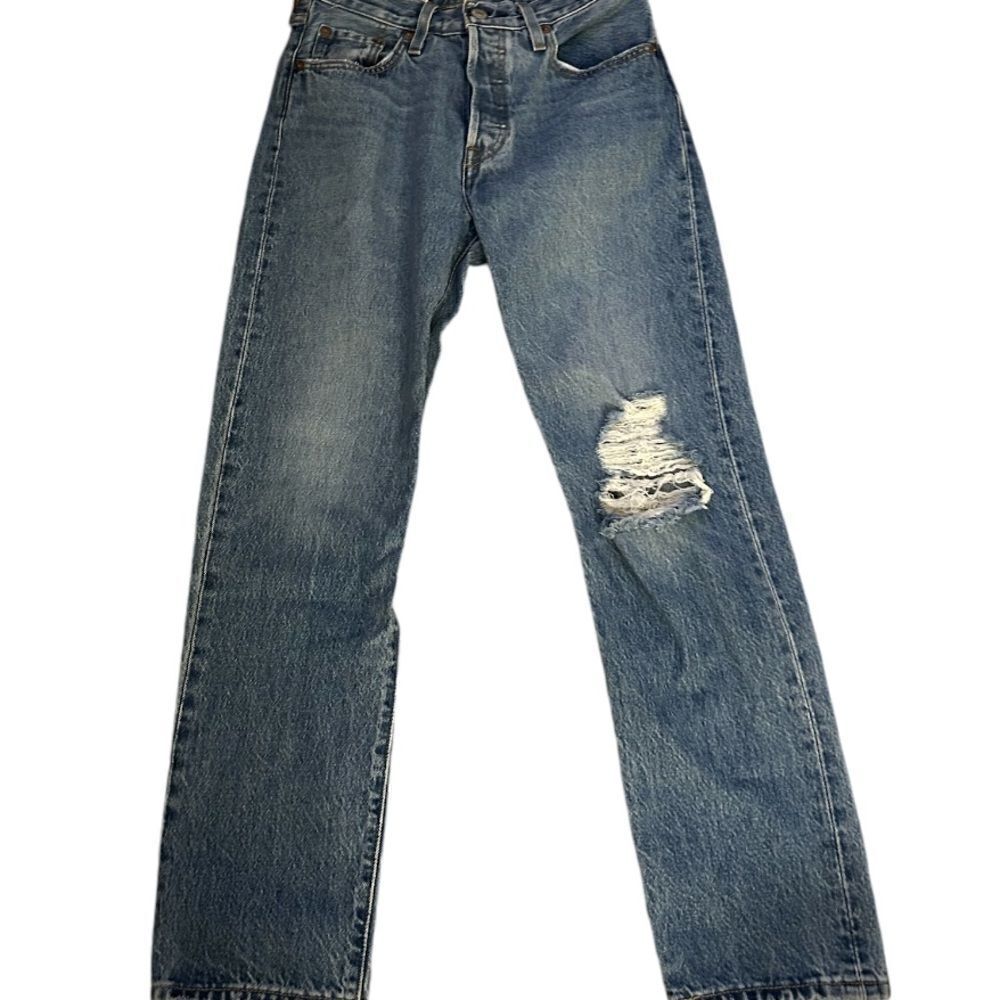 Levi’s 501 Original Distressed Button Fly Straight Leg Jeans Size 25